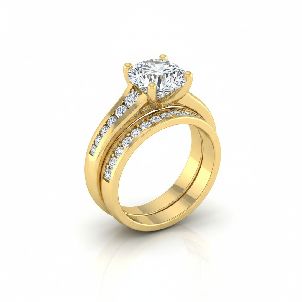 The Stevie Matching Wedding Band, Round in 18K Yellow Gold | RockHer