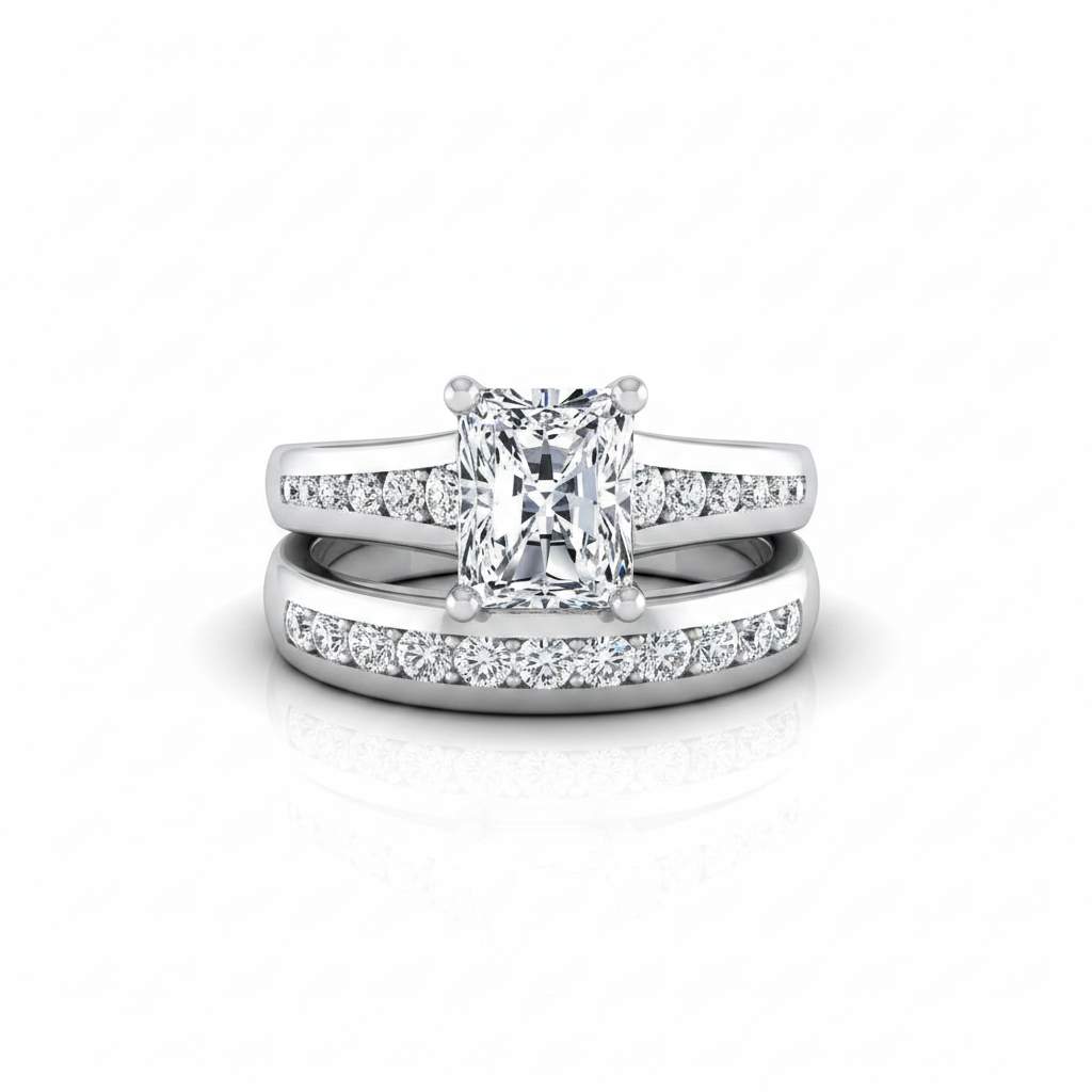 The Stevie Matching Wedding Band, Radiant in Platinum | RockHer