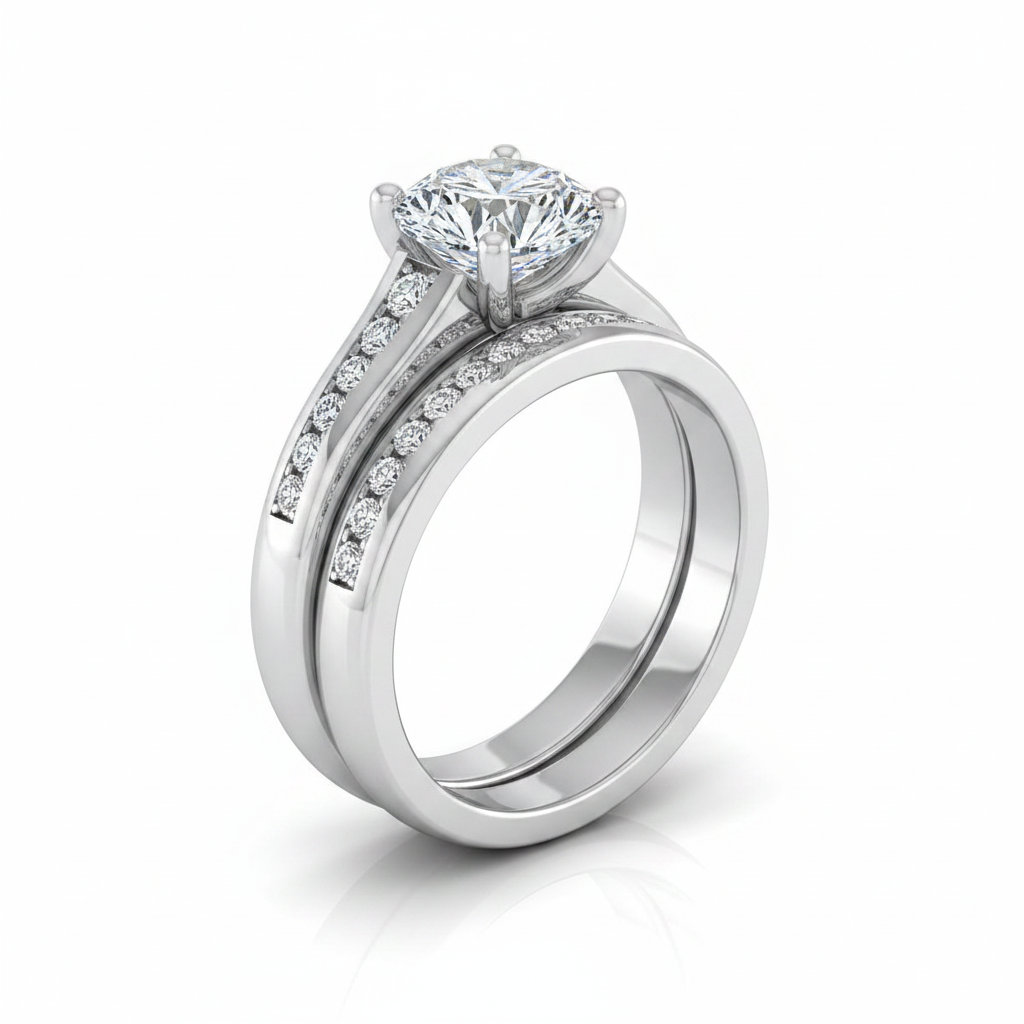 The Stevie Matching Wedding Band, Round in Platinum | RockHer