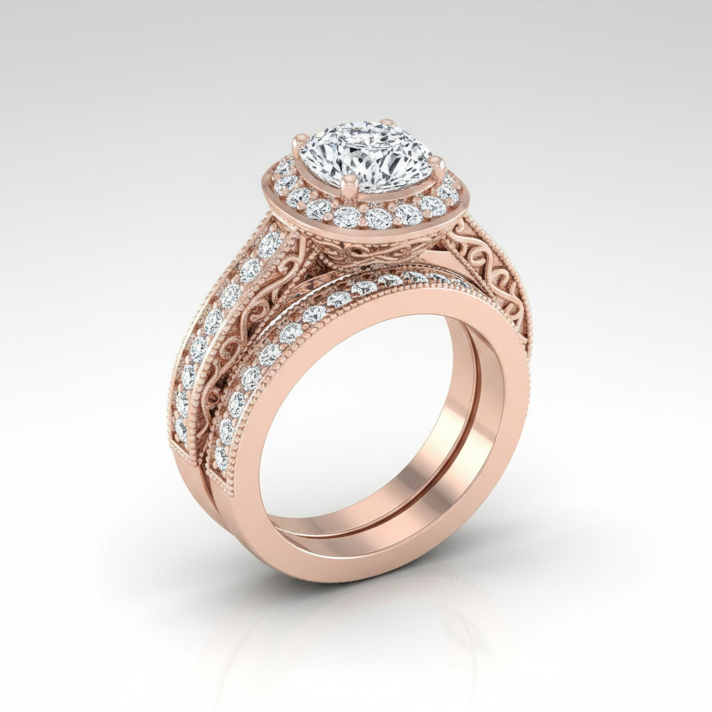 The Talea Matching Wedding Band, Cushion in 14K Rose Gold