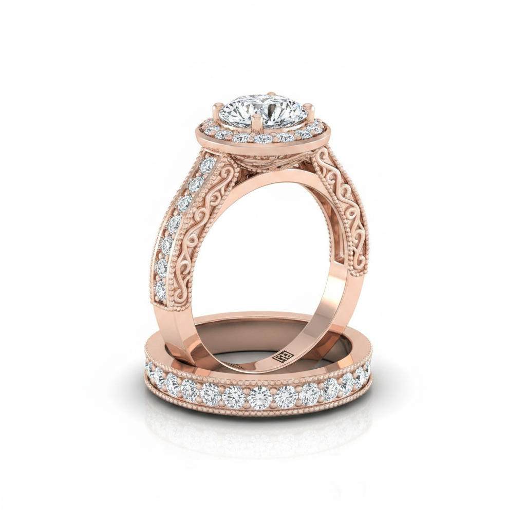 The Talea Matching Wedding Band, Round in 14K Rose Gold