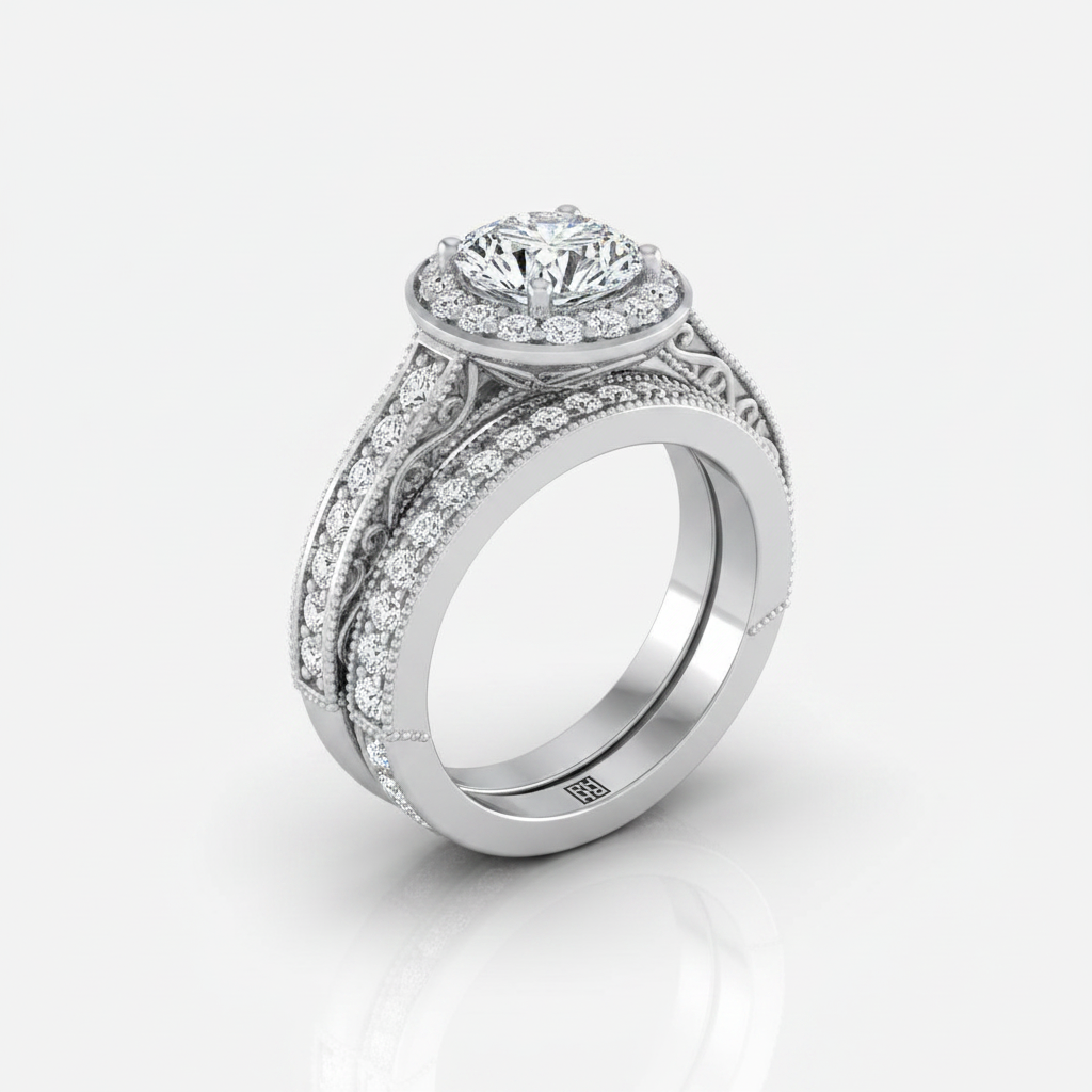 The Talea Matching Wedding Band, Round in 18K White Gold