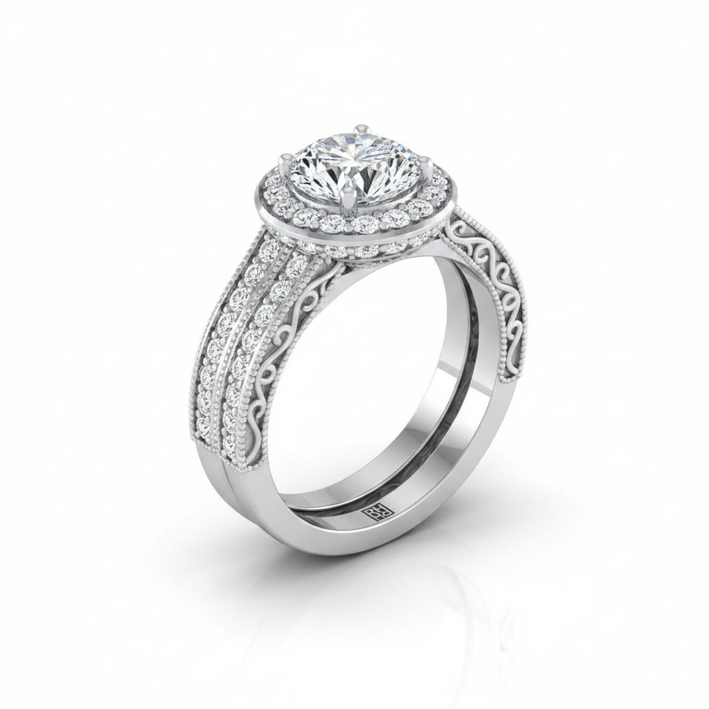 The Talea Matching Wedding Band, Round in Platinum