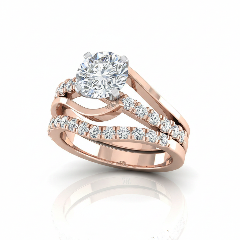 The Tatyana Matching Wedding Band, Round in 14K Rose Gold | RockHer