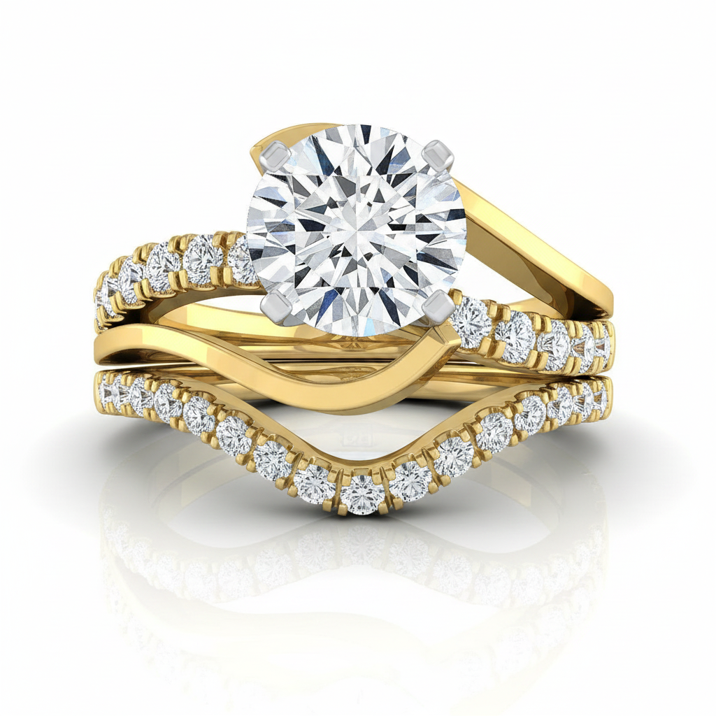 The Tatyana Matching Wedding Band, Round in 18K Yellow Gold | RockHer