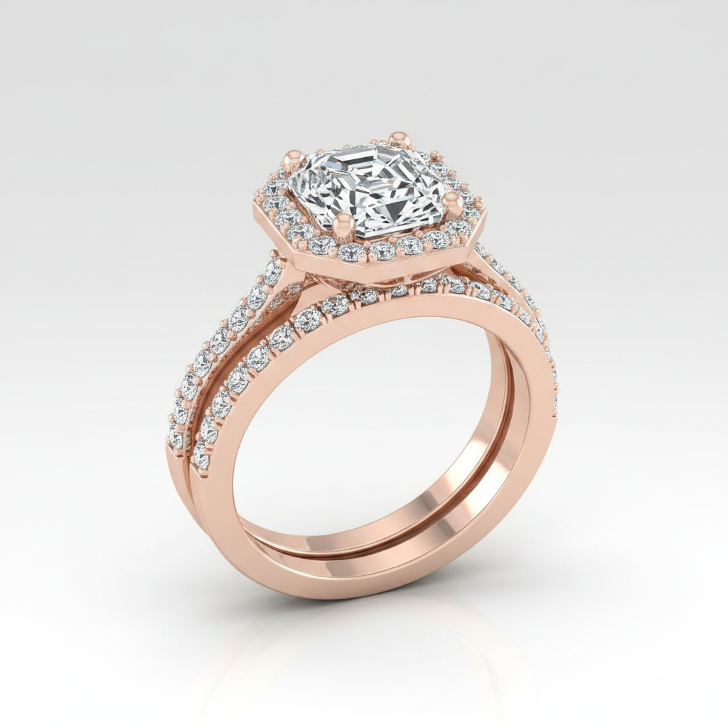 The Taylor Matching Wedding Band, Asscher in 14K Rose Gold