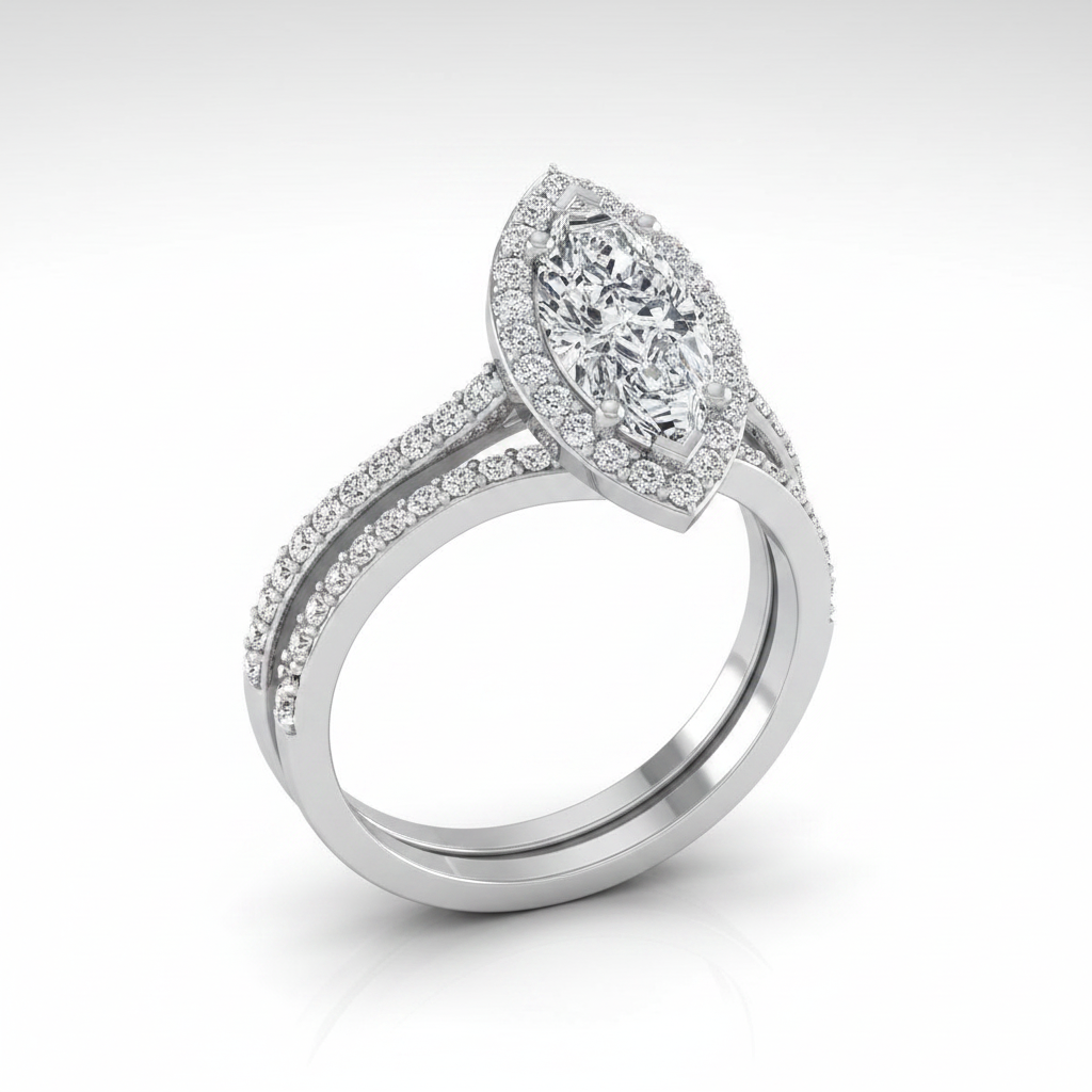 The Taylor Matching Wedding Band, Marquise in 18K White Gold