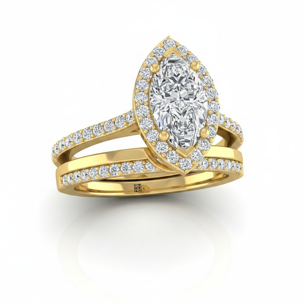 The Taylor Matching Wedding Band, Marquise in 18K Yellow Gold