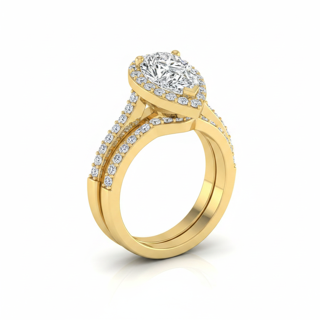 The Taylor Matching Wedding Band, Pear in 18K Yellow Gold