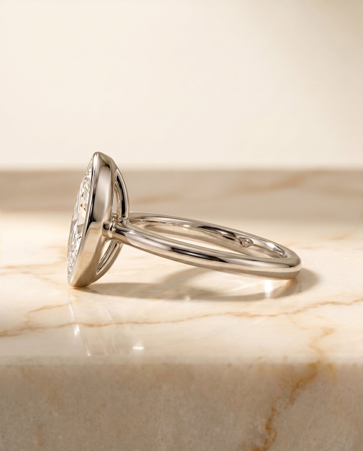 The Agnes Select Bezel Solitaire Engagement Ring with Lab Diamond in Platinum - view 5