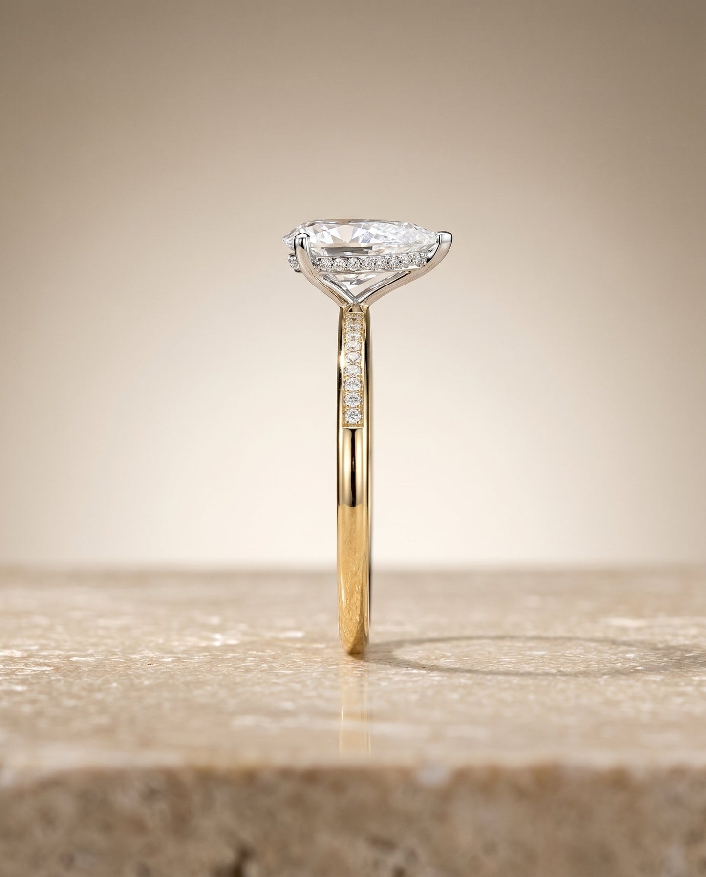The Brenda Select Hidden Halo Engagement Ring with Lab Diamond in 18K Yellow Gold - view 5