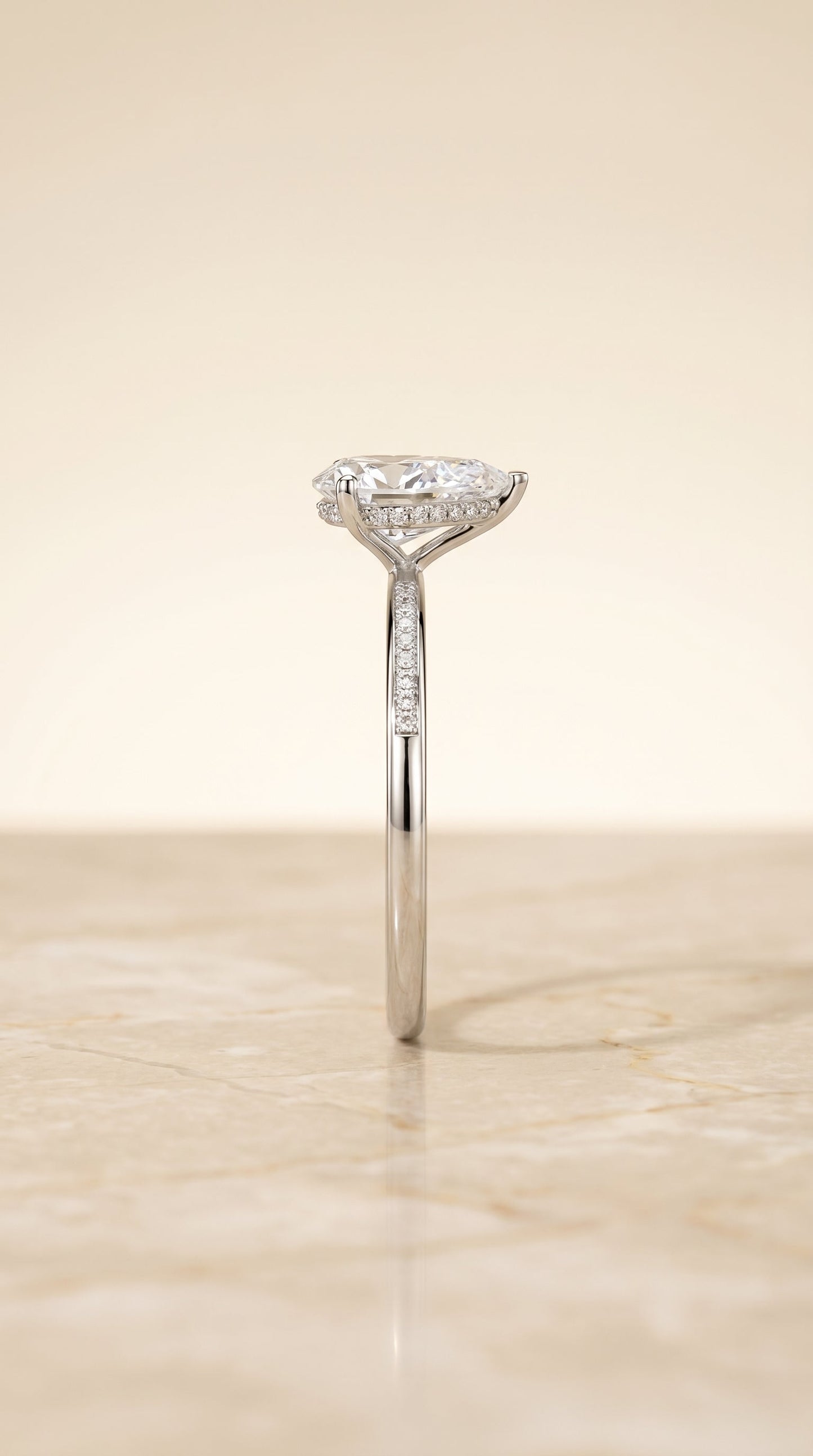 The Brenda Select Hidden Halo Engagement Ring with Lab Diamond in Platinum - view 5