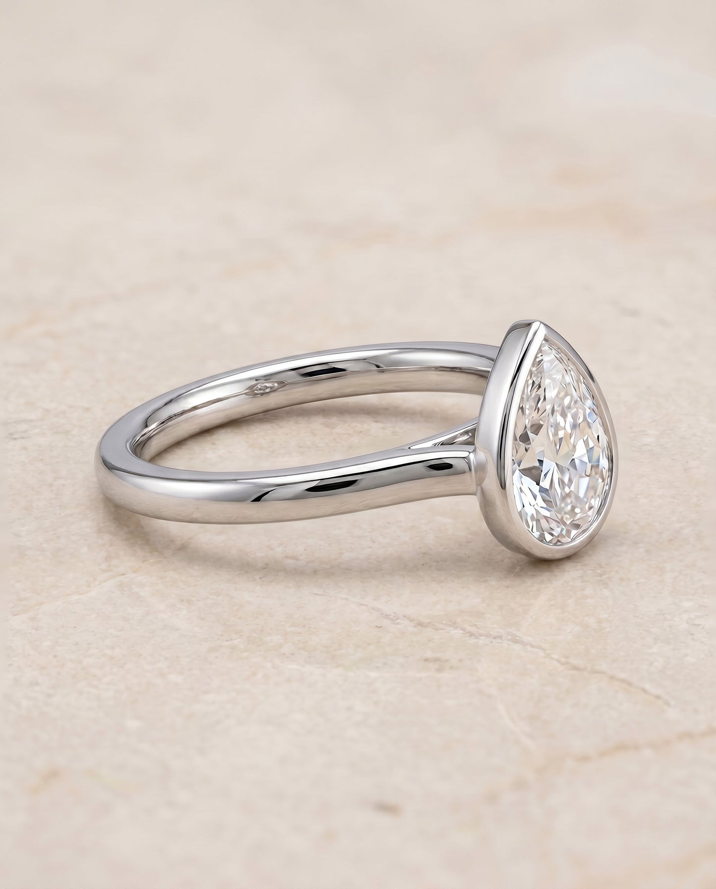 Duran Select Simple Bezel Solitaire Cushion in Platinum – view 5
