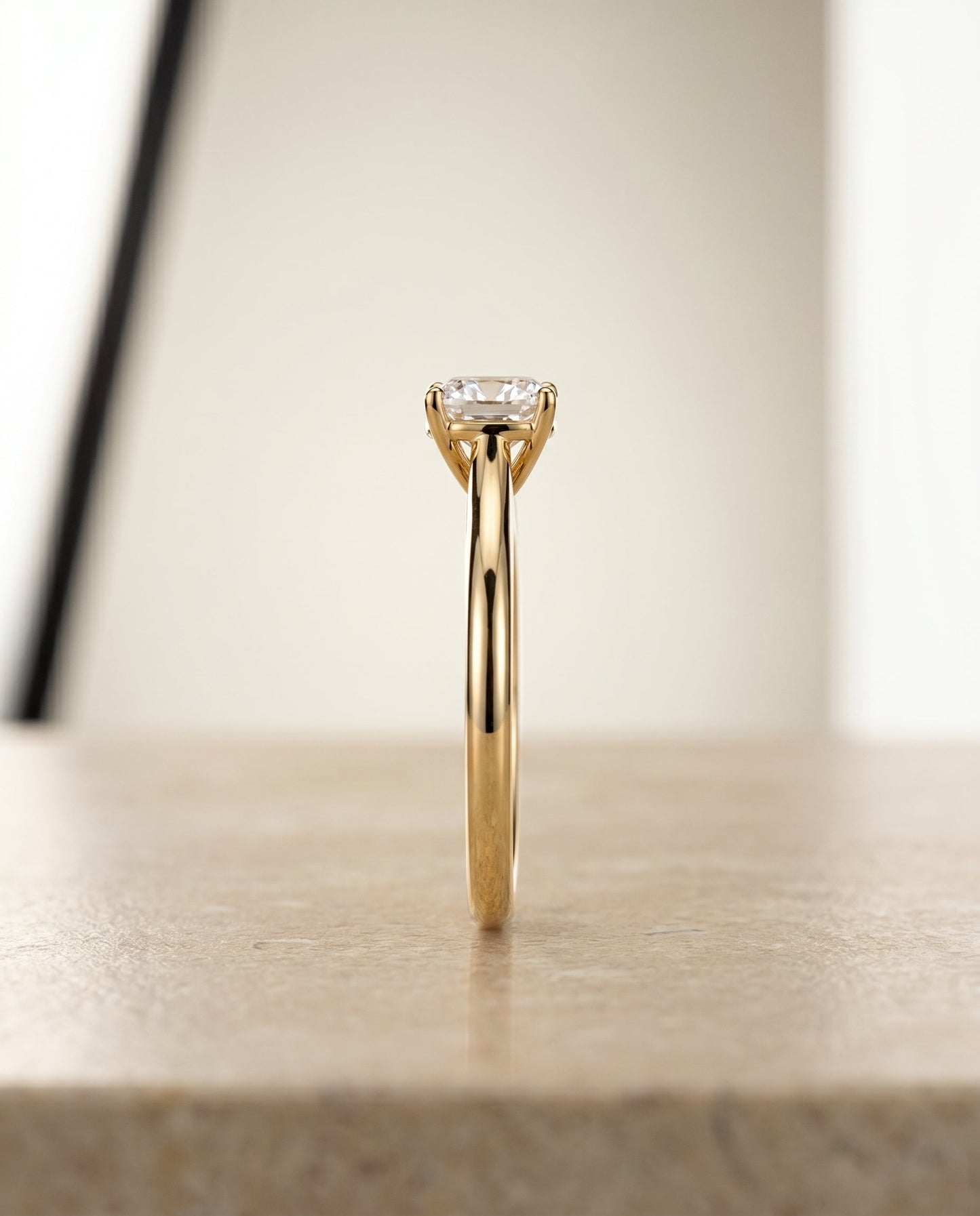 The Gladys Select Solitaire Engagement Ring with Lab Diamond in 18K Yellow Gold - view 5