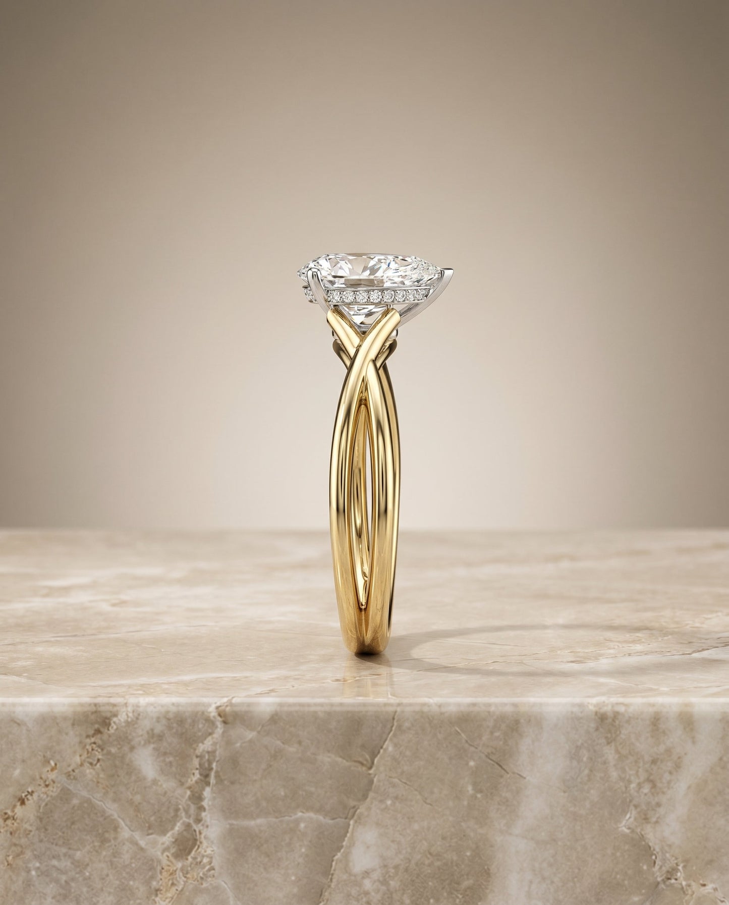 The Grace Select Solitaire Engagement Ring with Lab Diamond in 18K Yellow Gold - view 5