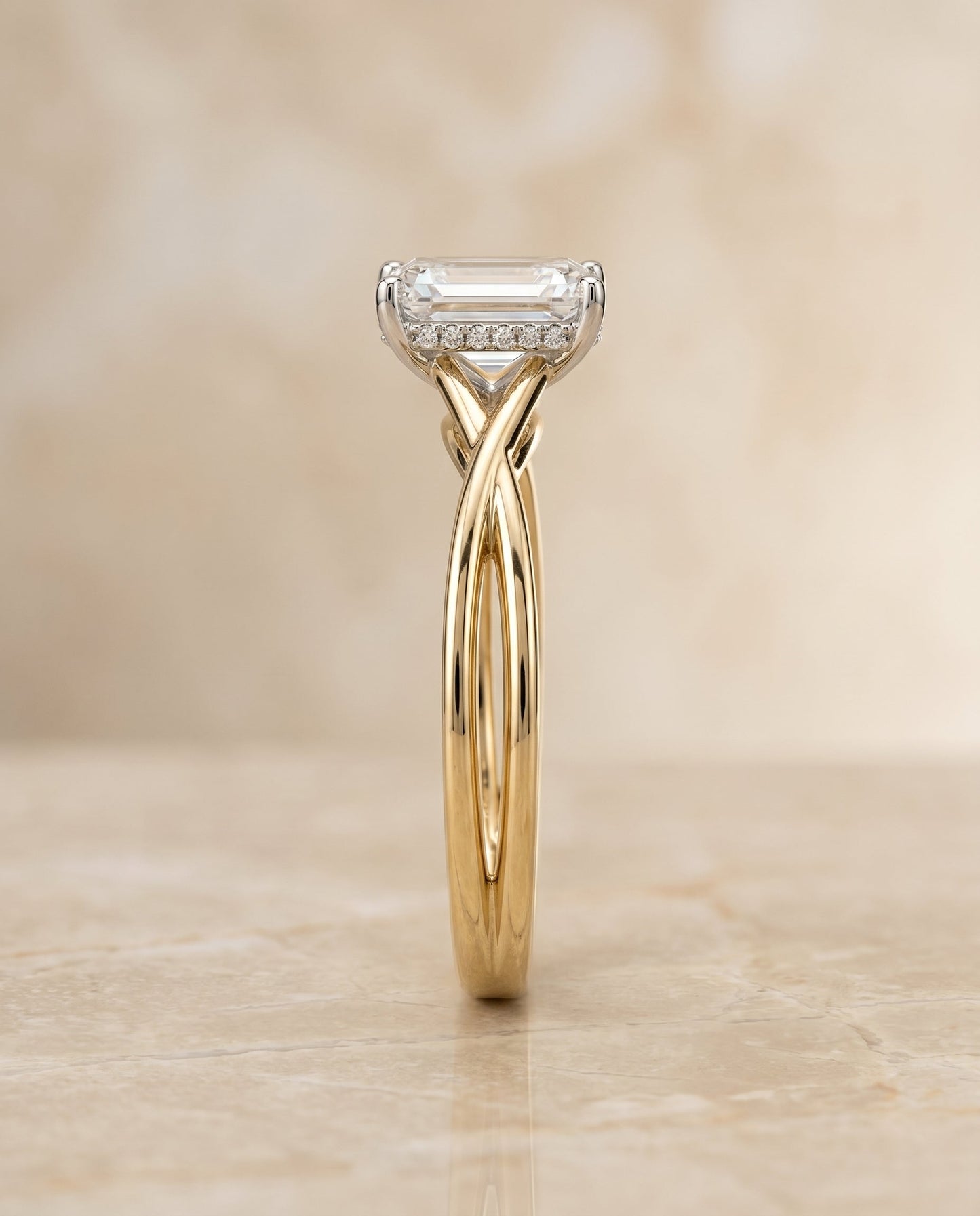 The Grace Select Solitaire Engagement Ring with Lab Diamond in 18K Yellow Gold - view 5