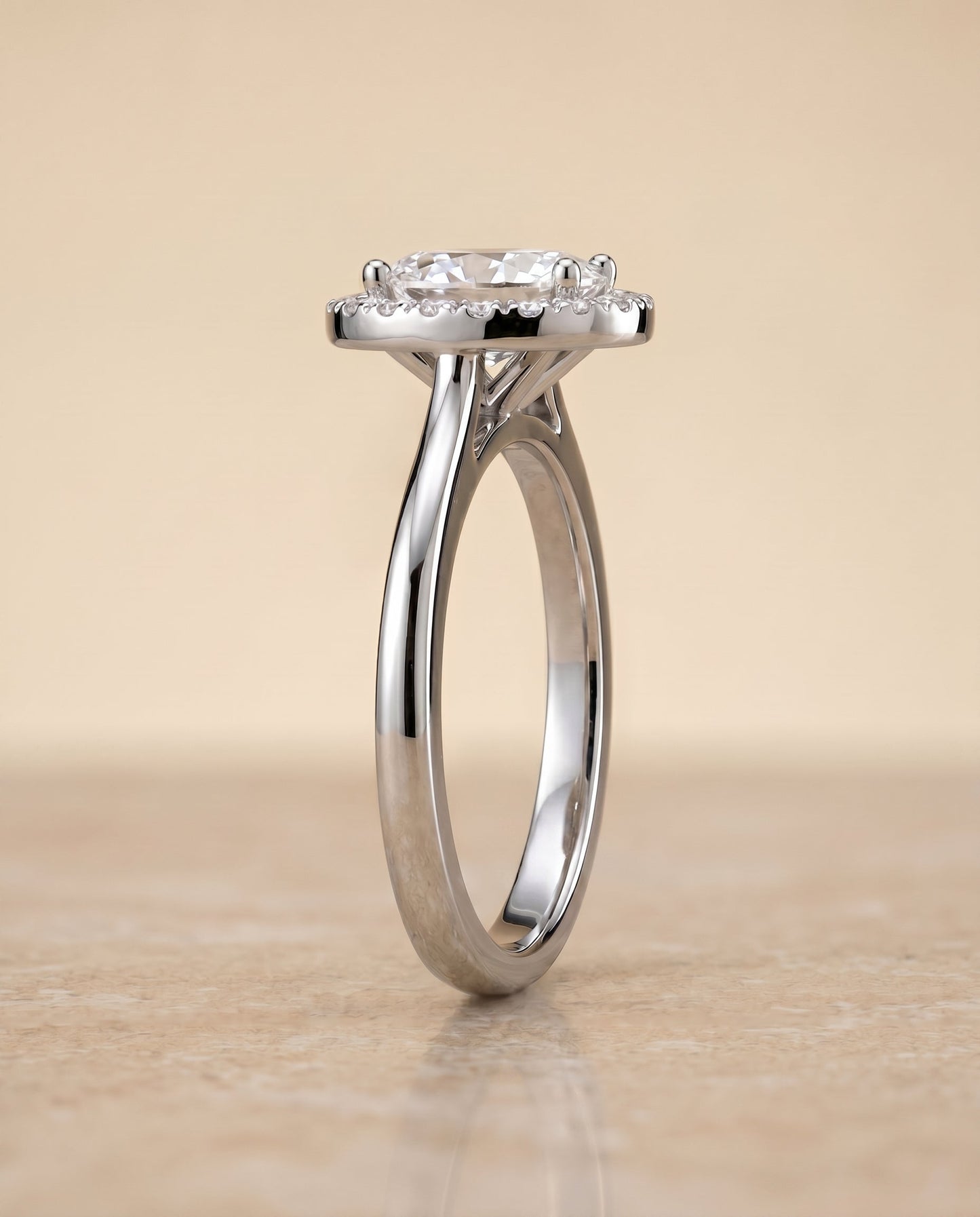 The Kate Select Halo Engagement Ring with Lab Diamond in Platinum - view 5