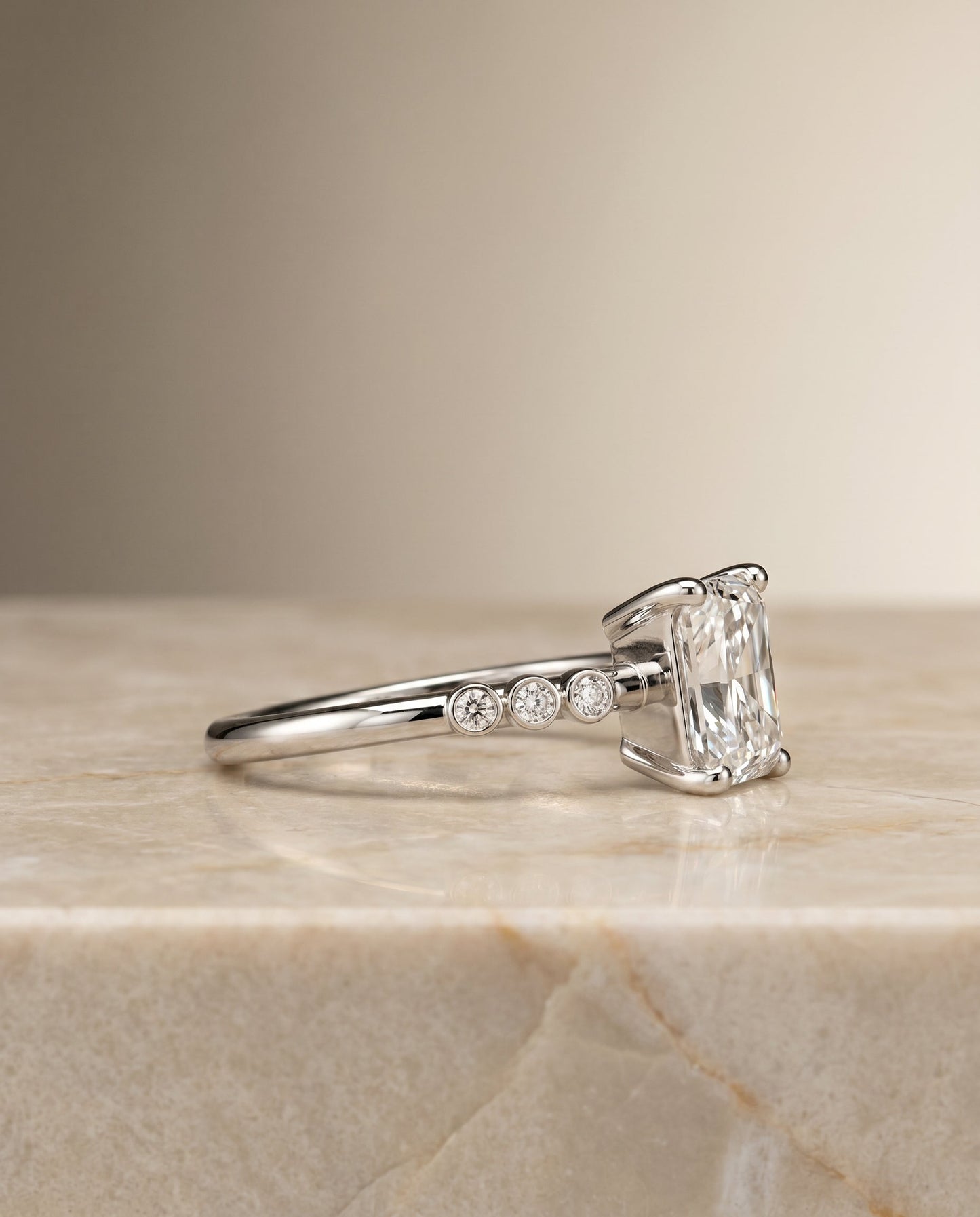 The Peggy Select Solitaire Engagement Ring with Lab Diamond in Platinum - view 5