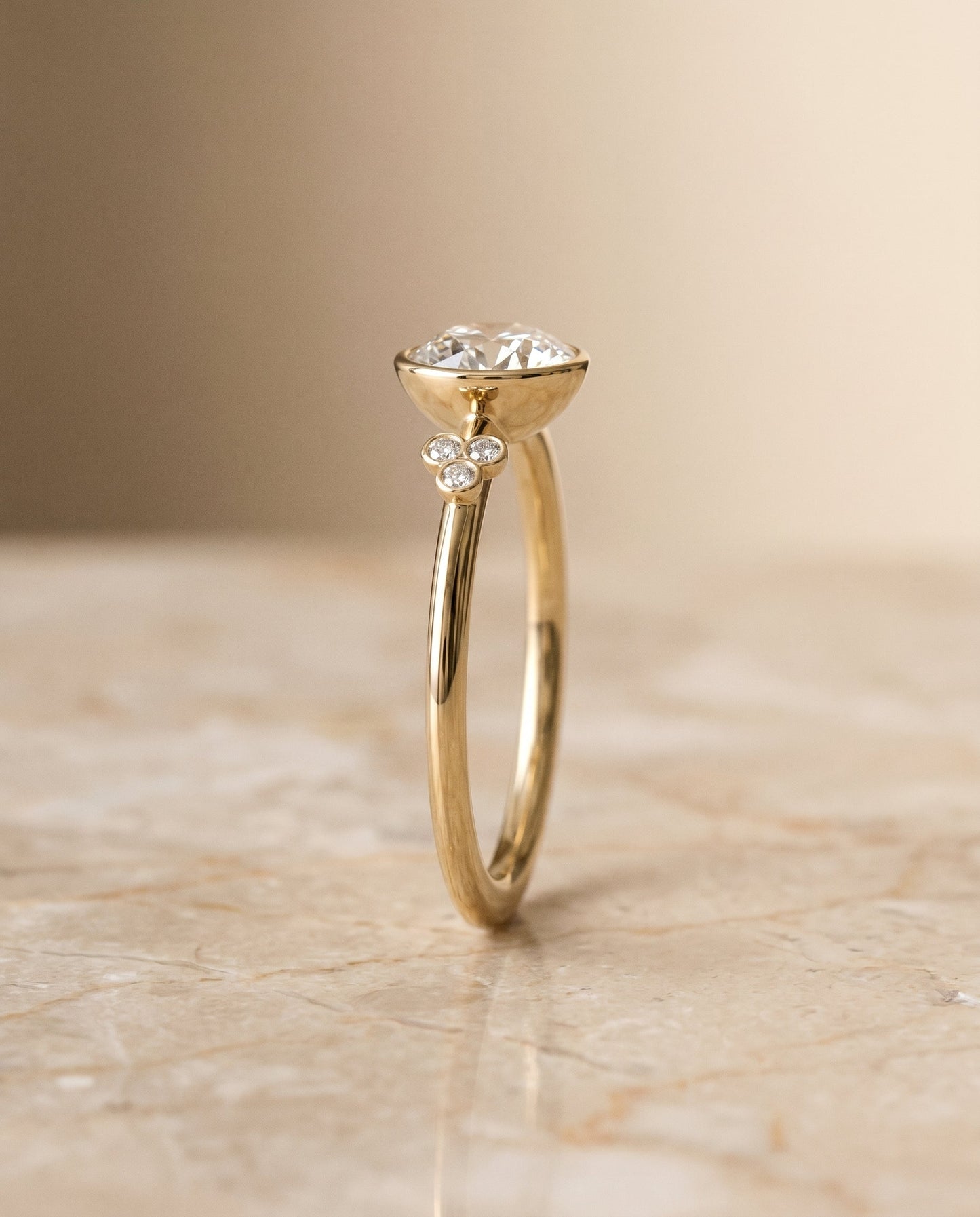 The Selena Select Bezel Solitaire Engagement Ring with Lab Diamond in 18K Yellow Gold - view 5