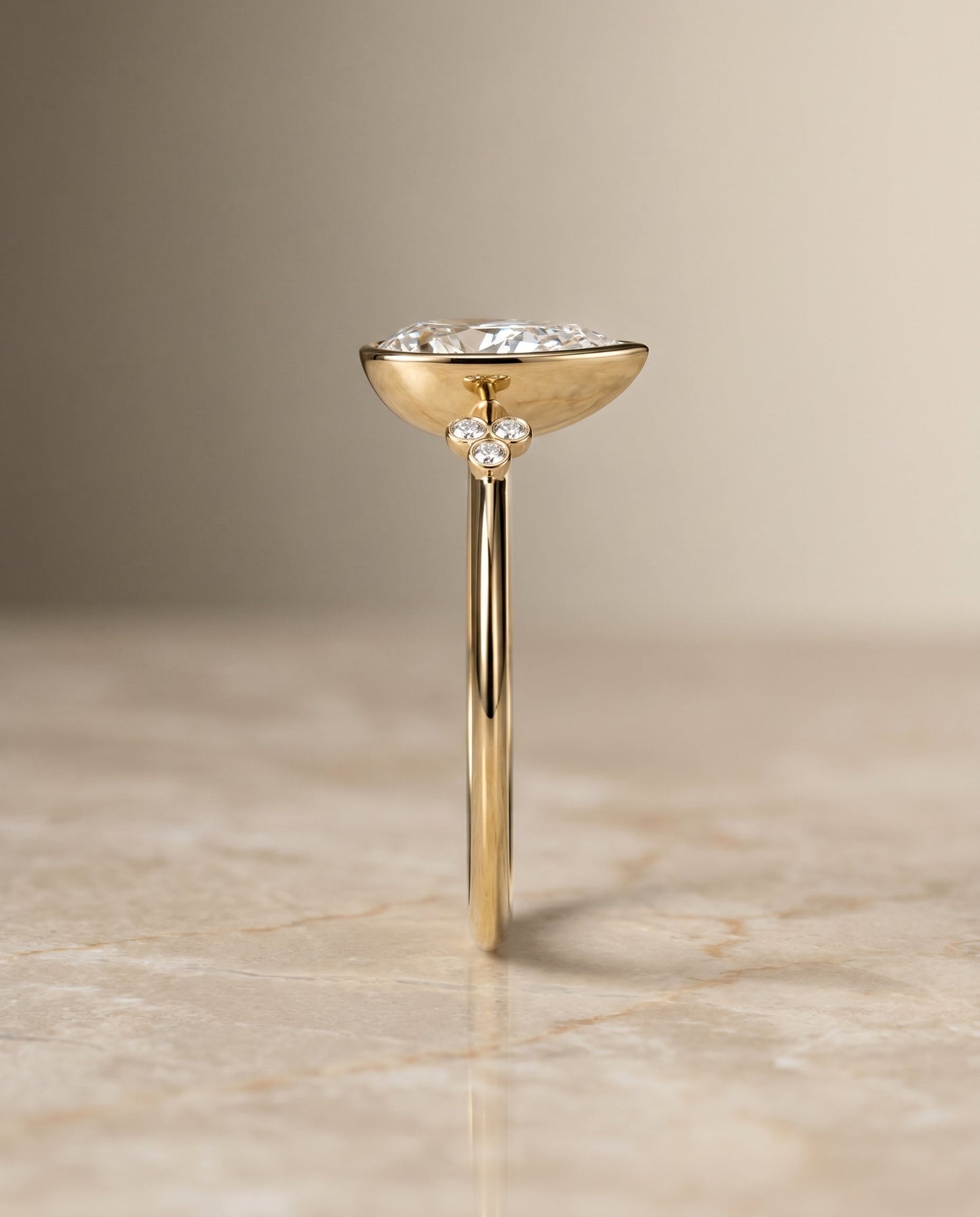 The Selena Select Bezel Solitaire Engagement Ring with Lab Diamond in 18K Yellow Gold - view 5