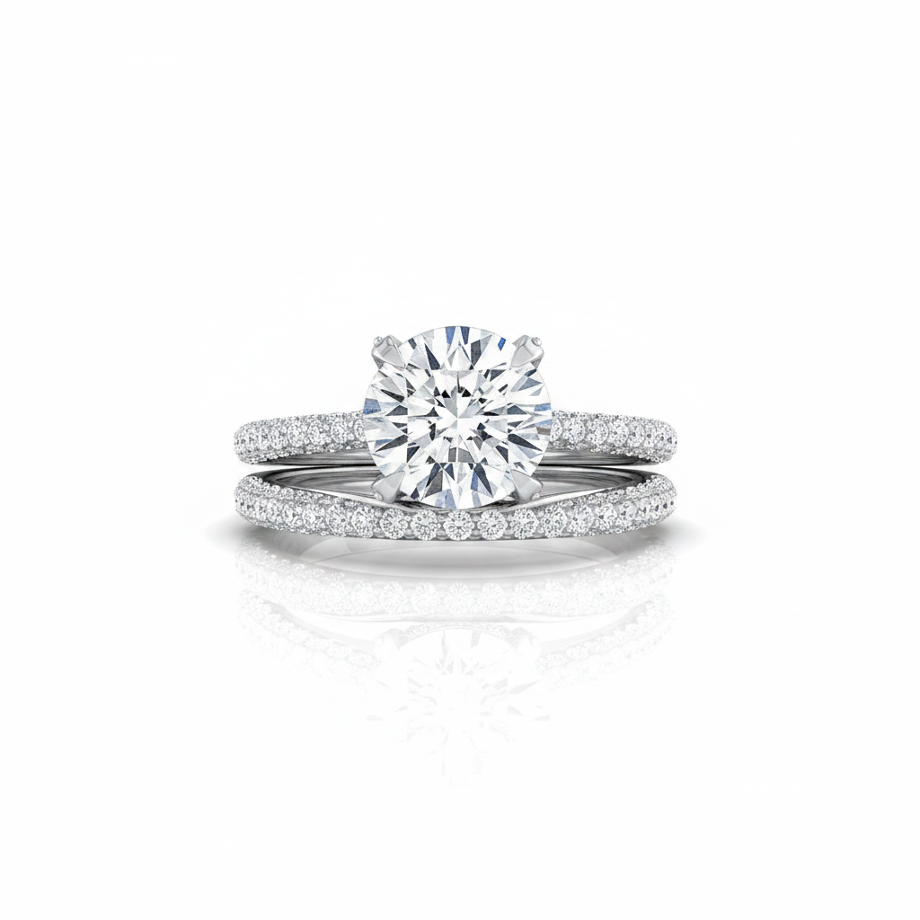 The Tina Matching Wedding Band, Round in 18K White Gold | RockHer