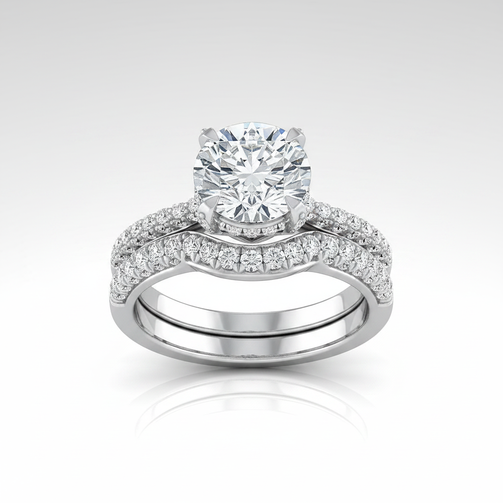 The Tina Matching Wedding Band, Round in Platinum | RockHer
