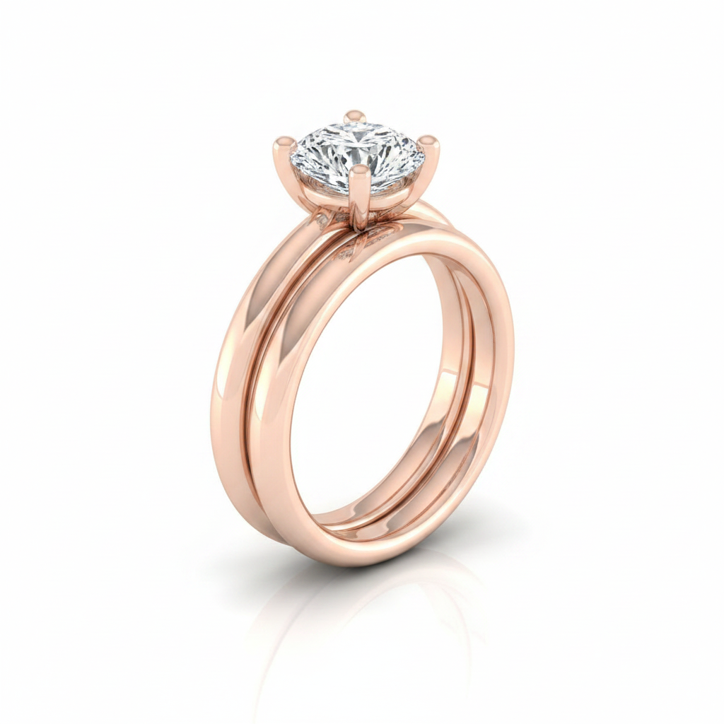 The Tori Matching Wedding Band, Cushion in 14K Rose Gold | RockHer