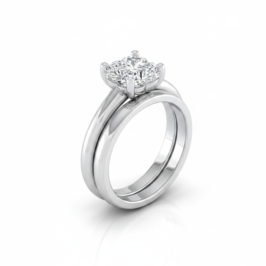 The Tori Matching Wedding Band, Heart in 18K White Gold | RockHer