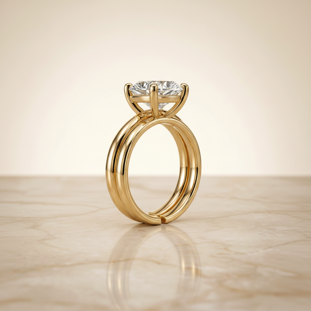 The Tori Matching Wedding Band, Cushion in 18K Yellow Gold | RockHer