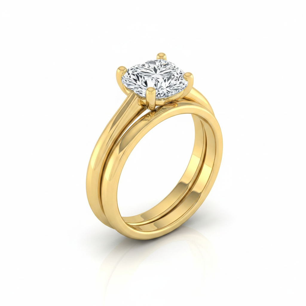 The Tori Matching Wedding Band, Heart in 18K Yellow Gold | RockHer