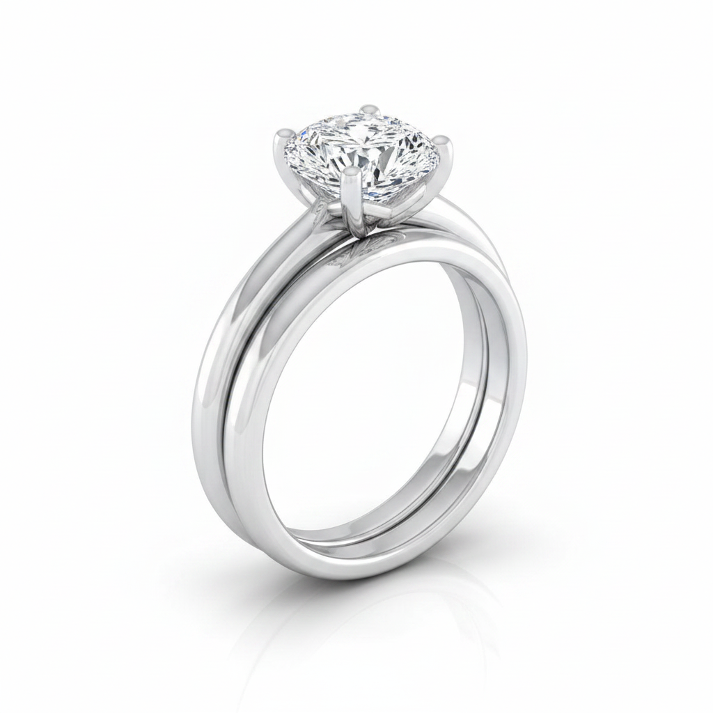 The Tori Matching Wedding Band, Pear in Platinum | RockHer