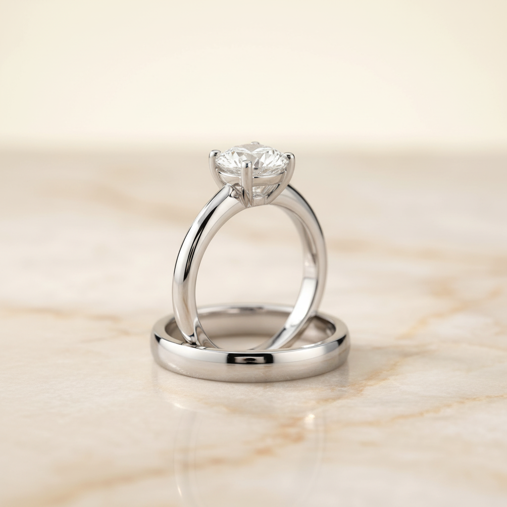 The Tori Matching Wedding Band, Round in Platinum | RockHer