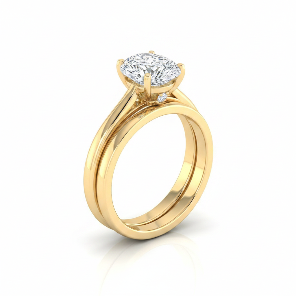 The Valerie Matching Wedding Band, Pear in 18K Yellow Gold