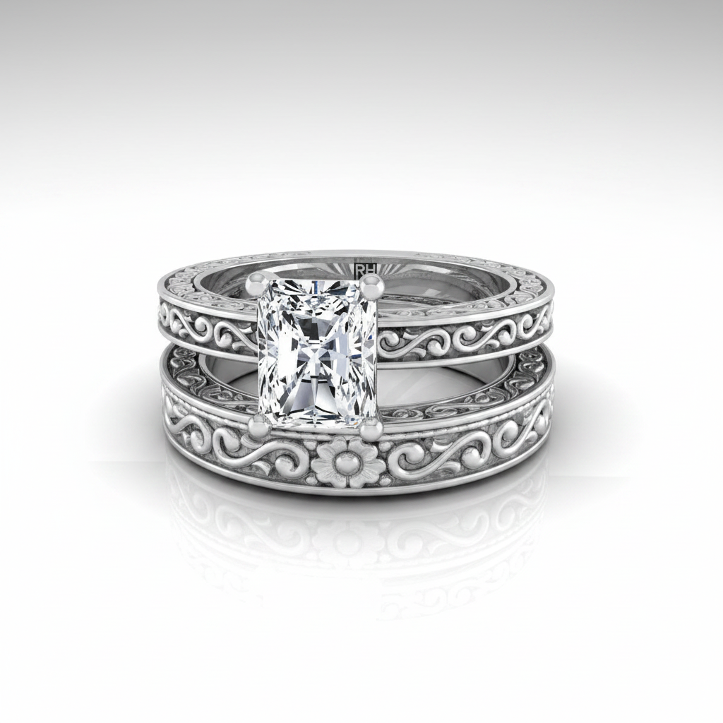 The Veronica Matching Wedding Band, Radiant in Platinum