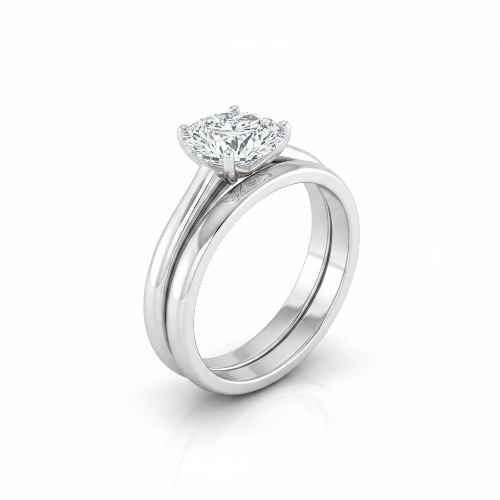 The Viola Matching Wedding Band, Pear in 18K White Gold