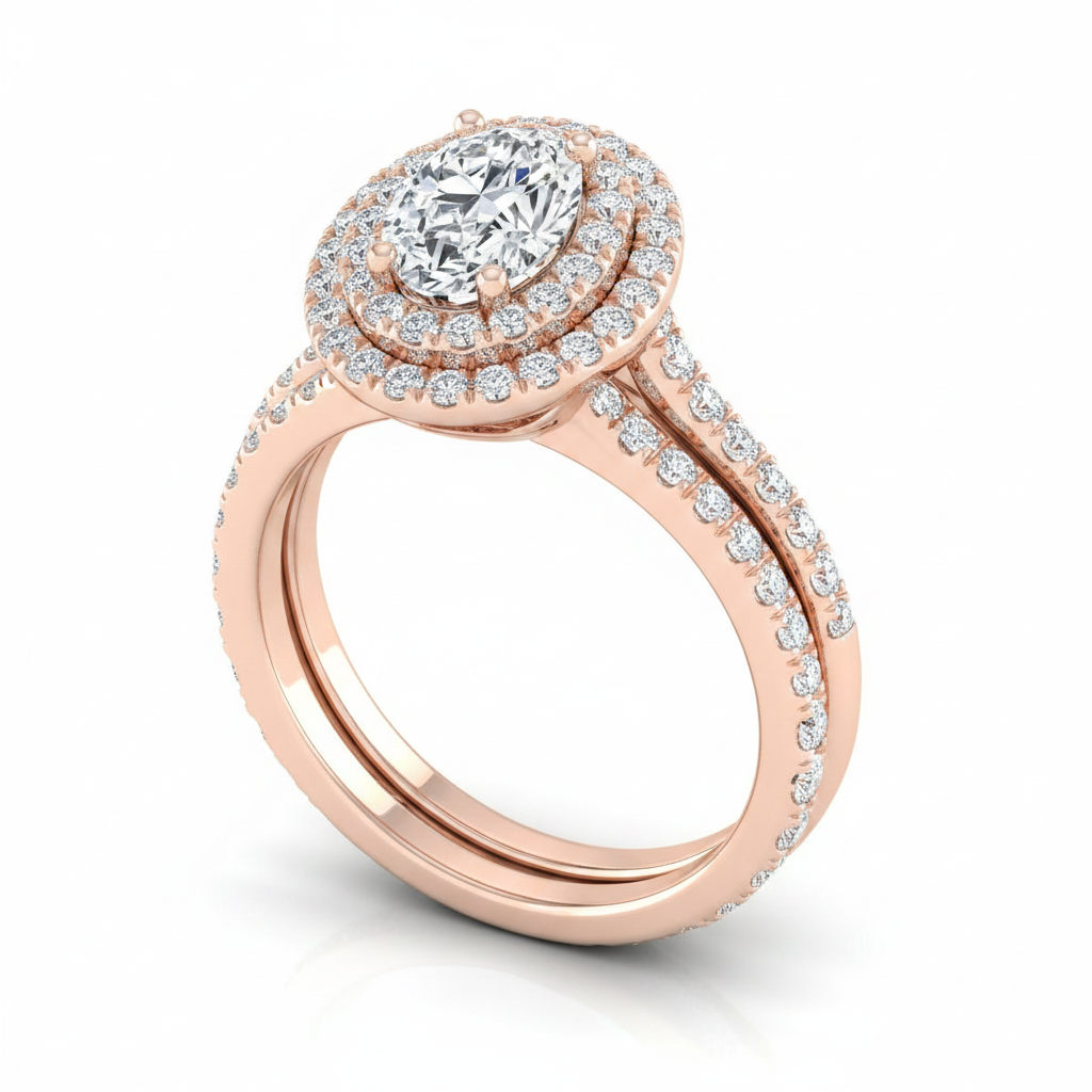 The Whitney Matching Wedding Band, Oval in 14K Rose Gold