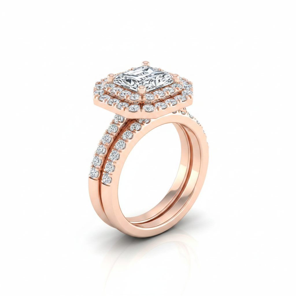 The Whitney Matching Wedding Band, Radiant in 14K Rose Gold