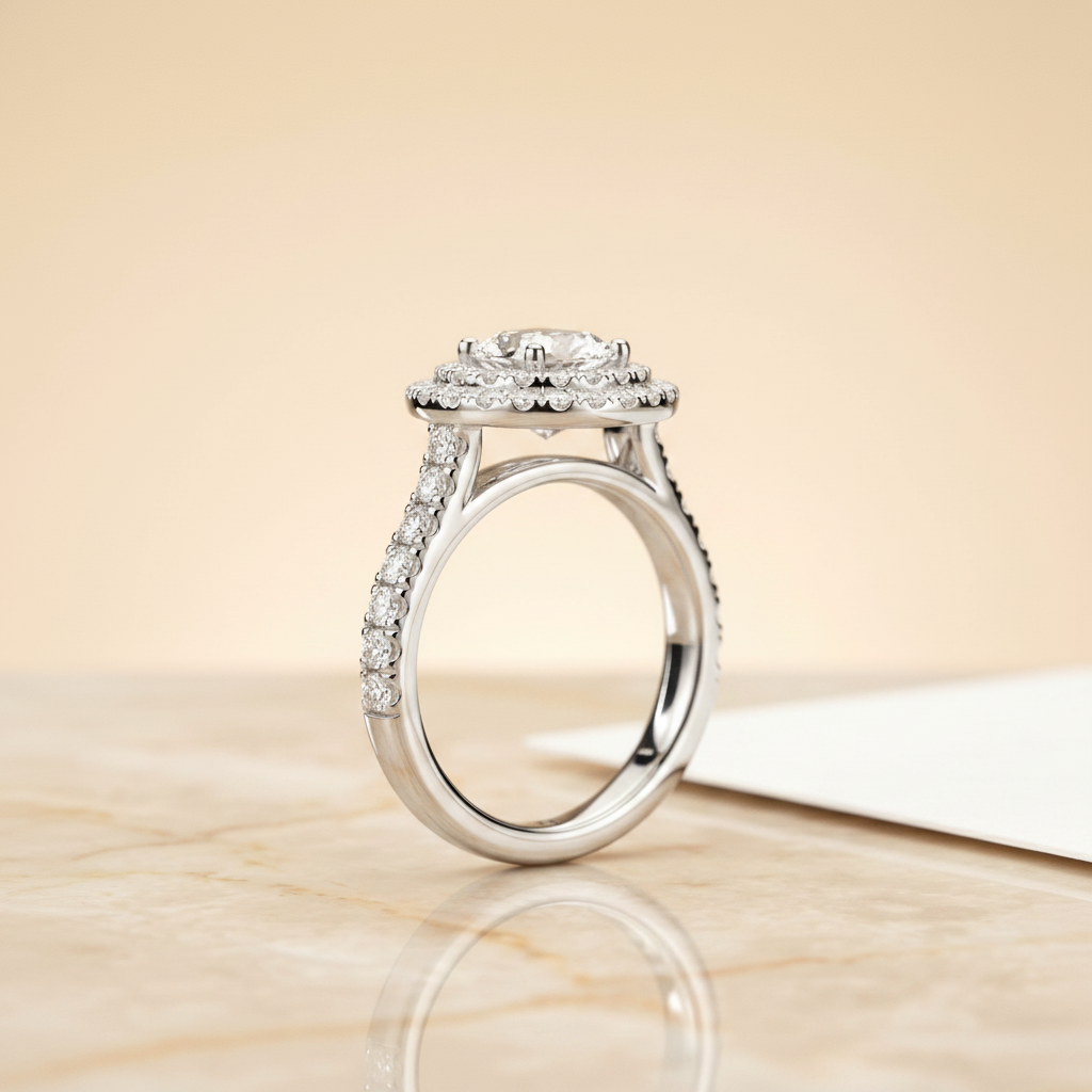 The Whitney Matching Wedding Band, Cushion in Platinum