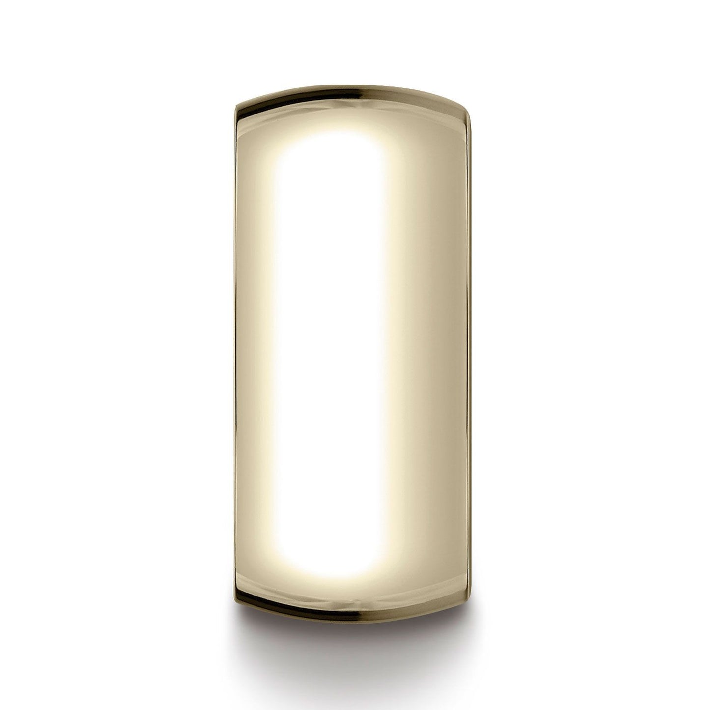 14k Yellow Gold 10mm Slightly Domed Traditional Oval Ring