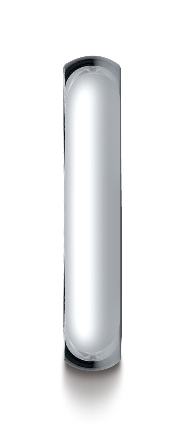 14k White Gold 4mm Slightly Domed Traditional Oval Ring