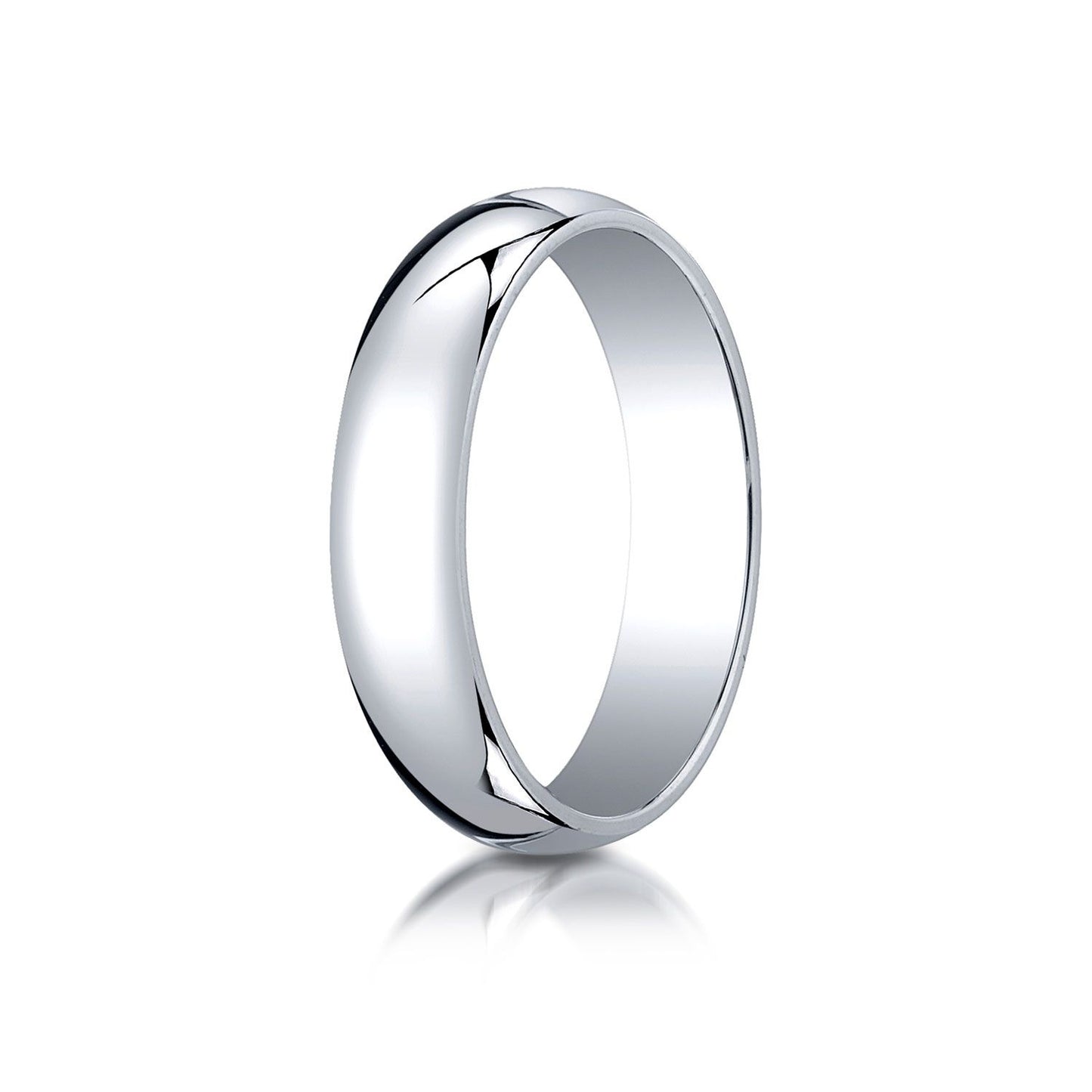 5mm Slightly Domed Traditional Oval Wedding Band, in 14K White Gold | RockHer