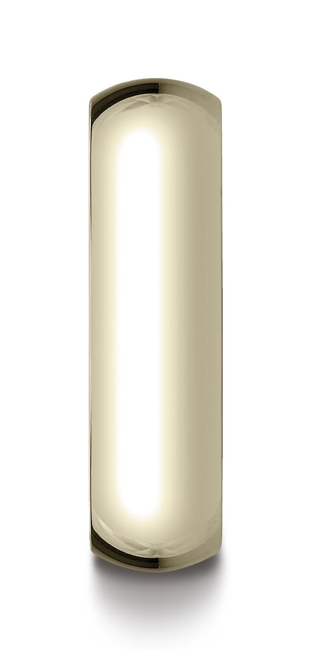 14k Yellow Gold 6mm Slightly Domed Traditional Oval Ring