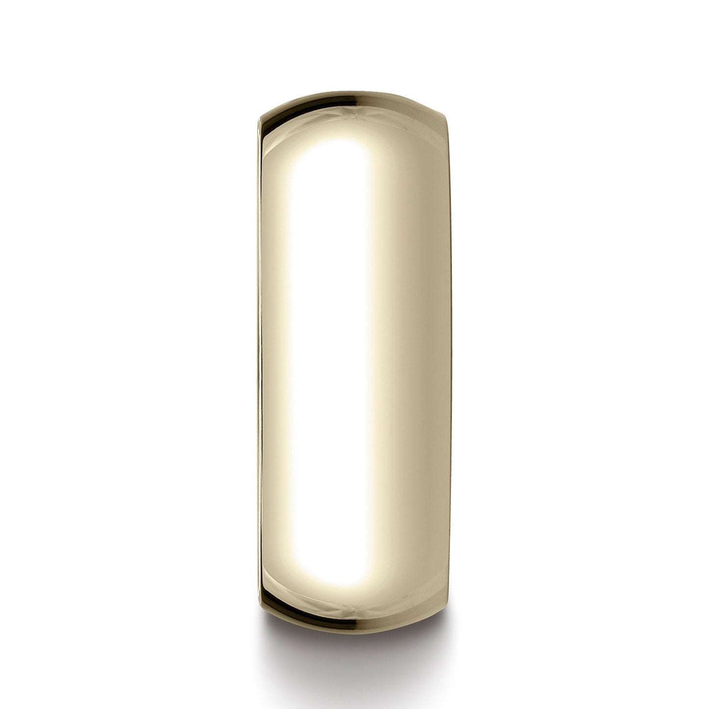 14k Yellow Gold 8mm Slightly Domed Traditional Oval Ring