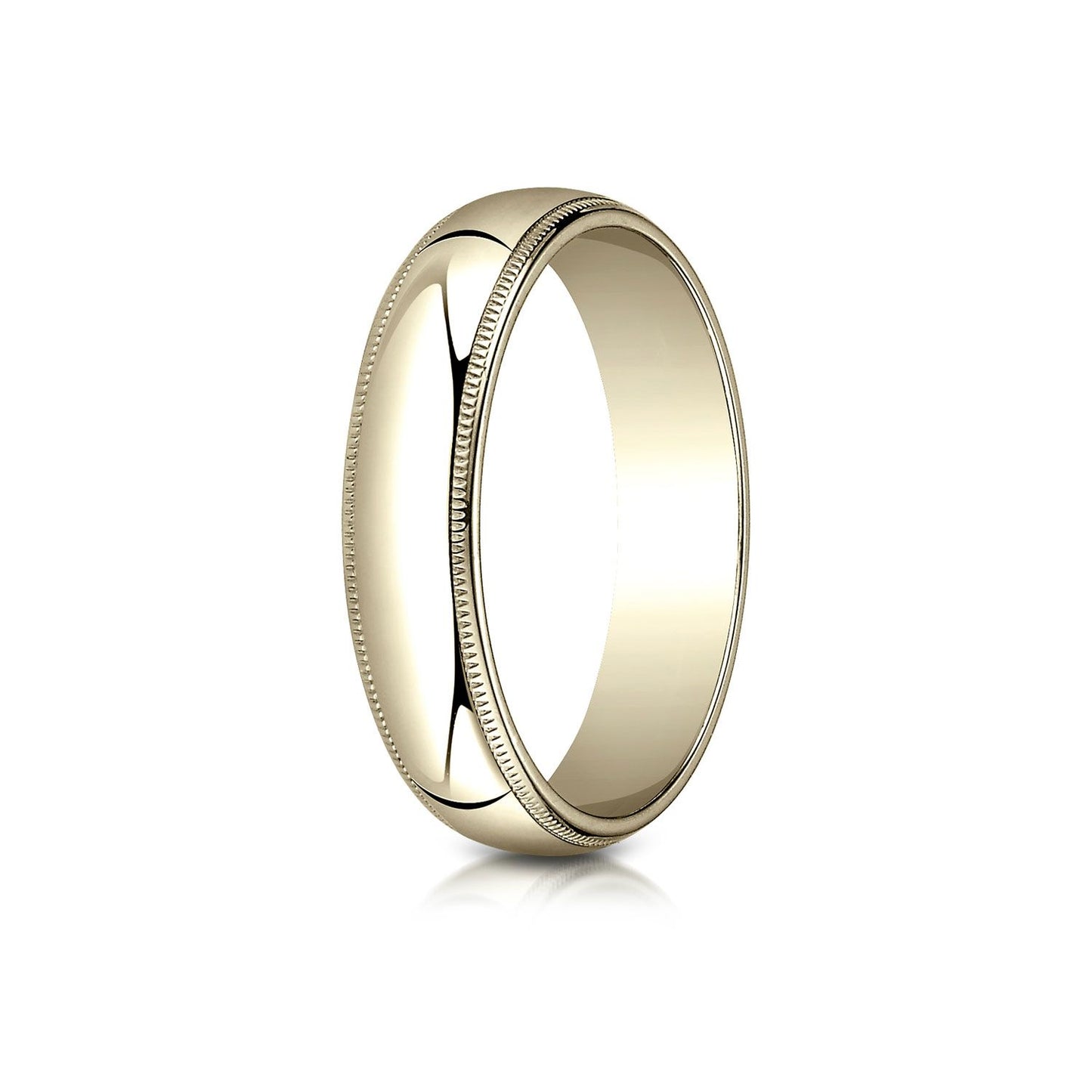 5mm Slightly Domed Traditional Oval Milgrain Wedding Band, in 14K Yellow Gold | RockHer