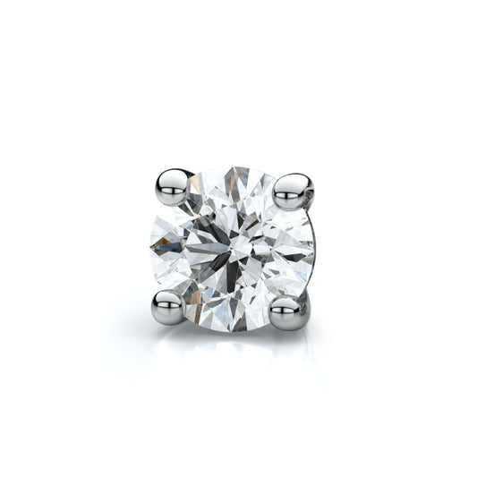 14k White Gold 4-prong Round Diamond Single Stud Earring 0.50ctw (5.00mm Ea), H-i Color, Si Clarity