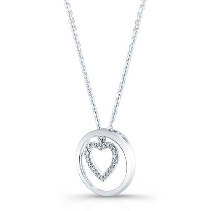 Diamond Heart Pendant In 14k White Gold