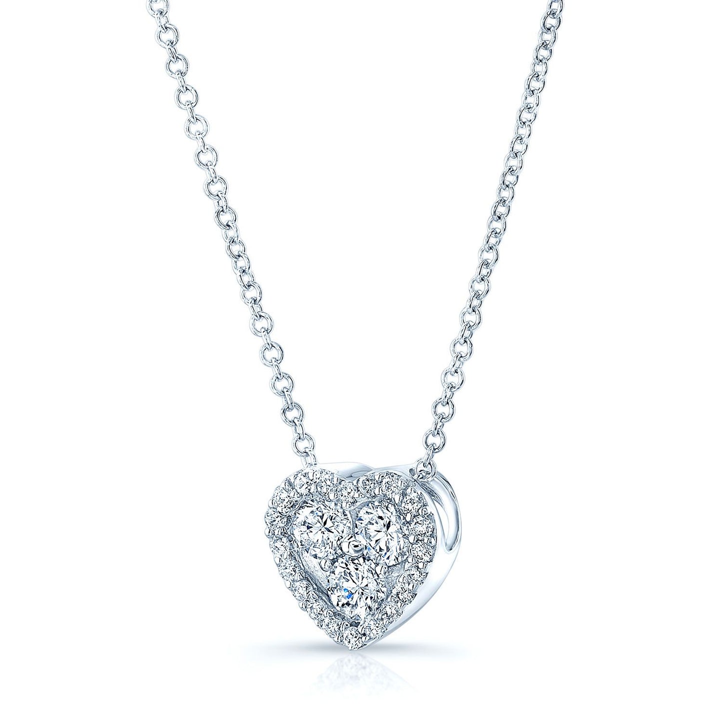Diamond Heart Pendant In 14k White Gold (3/8 Ct.tw.)