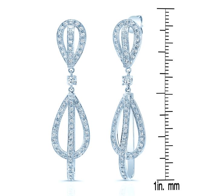 Diamond Drop Earrings In 18k White Gold (4/5 Ct. Tw,)