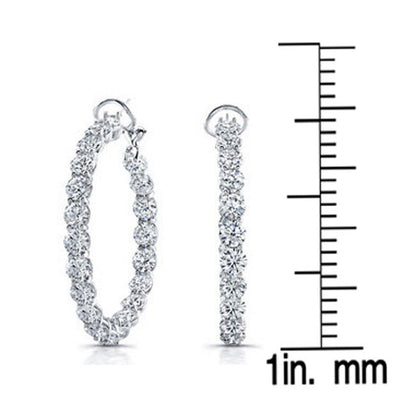 Diamond Hoop Earrings In 18k White Gold (7 1/2 Ct. Tw.)