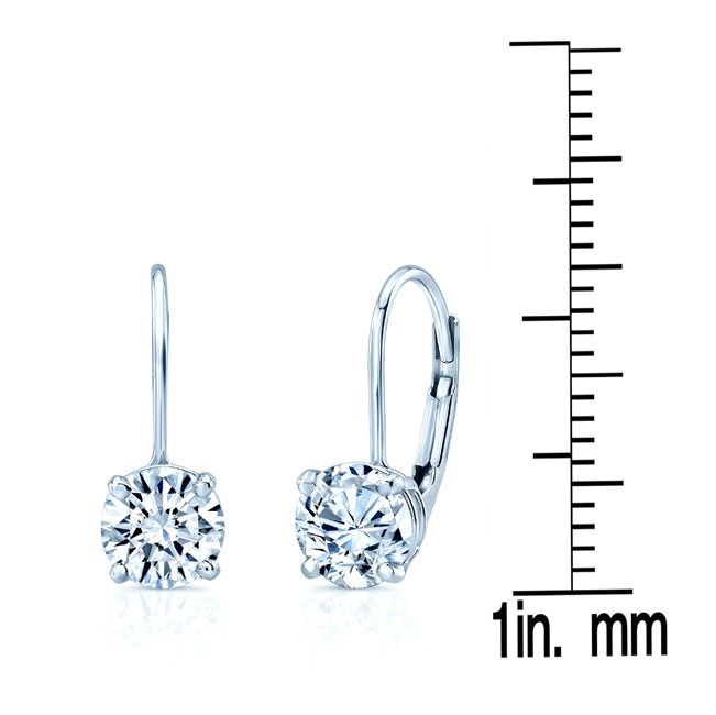 Diamond Lever Back Earrings In 14k White Gold (1.60 Ct.tw.)